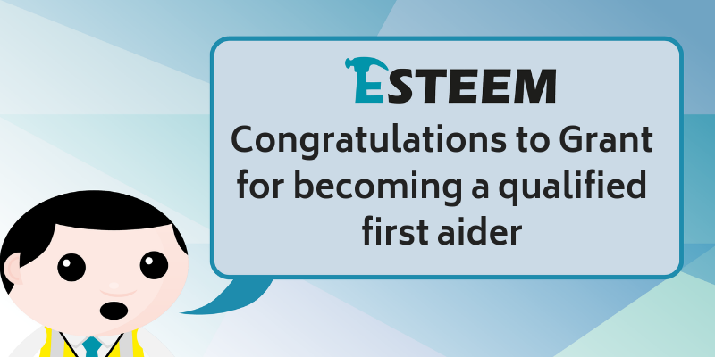 Congratulations to Grant for becoming a qualified first aider