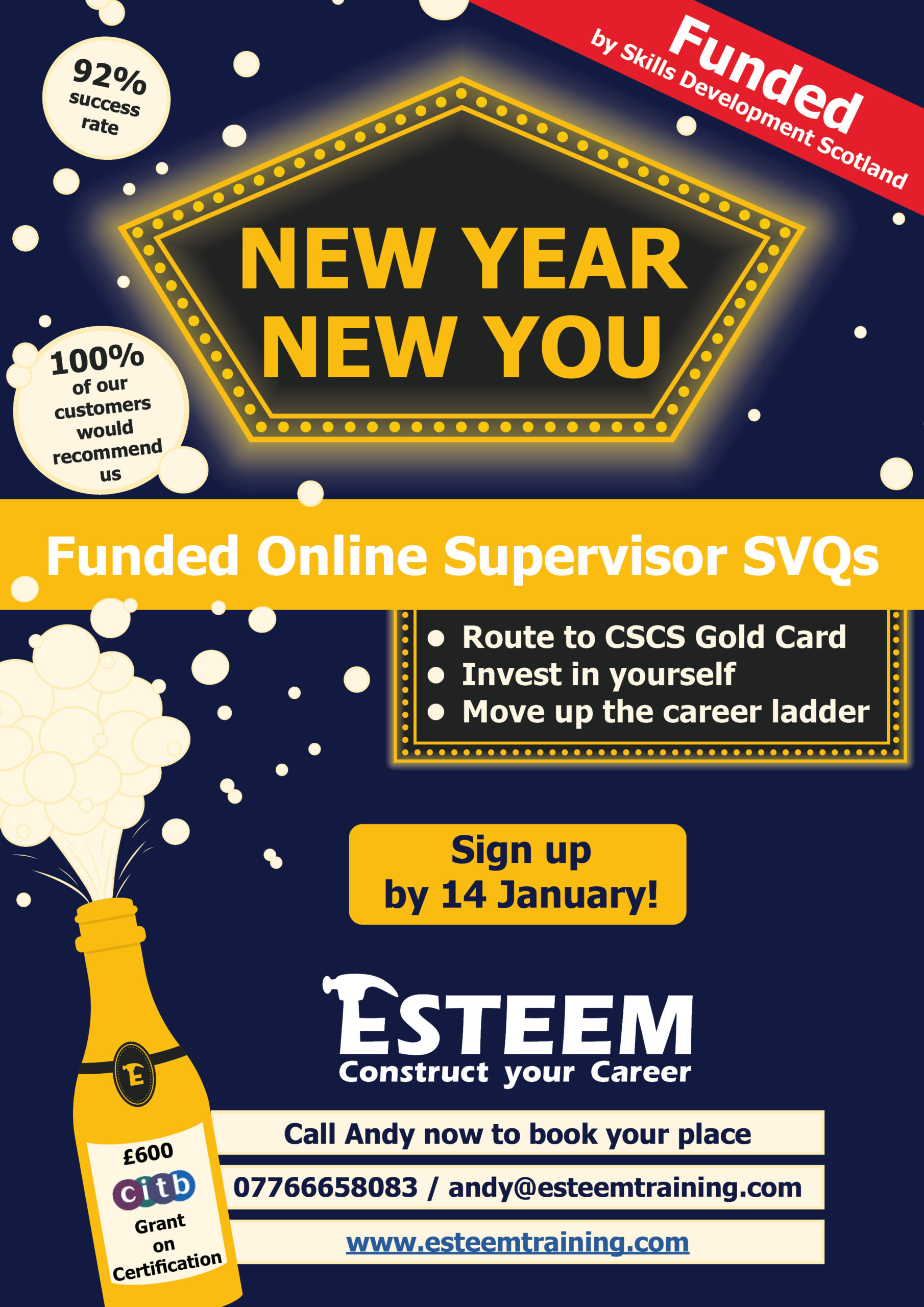 Funded places available on our upcoming SVQ3 programmes for Site Supervisors